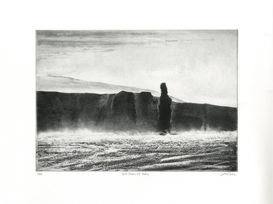thumbnail of etching of Old Man of Hoy